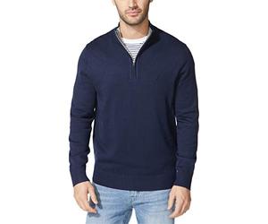Nautica Men's Quarter-Zip Sweater Maglione, Blu Navy, L Uomo