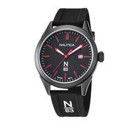 Nautica Men's Quartz Silicone Strap, Black, 20 Casual Watch (Model: NAPHBF118)