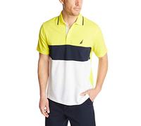 Nautica Men's Short Sleeve 100% Cotton Pique Color Block Polo Shirt