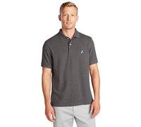 Nautica Men's Short Sleeve Solid Polo Shirt, CharcoalHtr, M