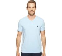 Nautica Men's Short Sleeve Solid Slim Fit V-Neck T-Shirt, Noon Blue, Large, Blu (Noon Blue), L