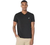 Nautica Men's Short Sleeve Solid Slim Fit V-Neck T-Shirt, True Black, Large