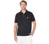 Nautica Men's Short Sleeve Solid Stretch Cotton Pique Polo Shirt, True Black, Medium