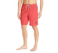 Nautica Men's Solid Quick Dry Classic Logo Swim Trunk, Spiced Coral, X-Large