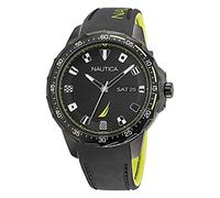 Nautica Men's Stainless Steel Quartz Silicone Strap, Black, 22 Casual Watch (Model: NAPCLF005)