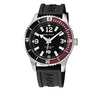Nautica Men's Stainless Steel Quartz Silicone Strap, Black, 22 Casual Watch (Model: NAPPBS161)