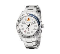 Nautica N83 N83 Finn World - Orologio da polso da uomo, in acciaio inox, modello NAPFWF203, colore: argento, Argento, Cinturino