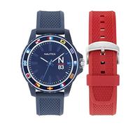 Orologio Uomo + Cinturino NAUTICA N83 FIN WORLD NAPFWF307 Silicone Blu Rosso