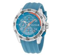Nautica NAPNSS303 NST 101 - Orologio da uomo con cinturino in silicone, colore: argento/azzurro/blu, tono argento/azzurro/blu, Cinturino