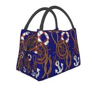 Nautica Nautica Elementi Marini E di Navigazione Borse per Il Pranzo Isolate Bento Box Portatile Pranzo Tote Borse da Picnic per Donna Bambini Scuola