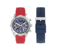 Nautica NST NAPNSS605 - Orologio da uomo con cinturino in silicone, colore: rosso/blu