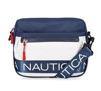 Nautica Nylon Bean Crossbody/Belt Bag with Adjustable Shoulder Strap, Borsa a Tracolla Donna, Indaco/Bianco, Taglia Unica