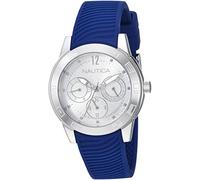 Nautica Orologio Analogico Quarz Donna Blu, con Cinturino in Silicone NAPLBC001