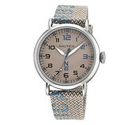 Nautica Orologio da uomo al quarzo, cinturino in tela, beige, 20 casual (modello: NAPLSF017), Beige