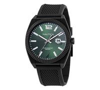 Nautica Orologio da uomo NAPPBS305 Pacific Beach Black Wheat PU Fiber Strap Watch, nero/verde/nero.