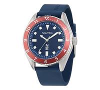 Nautica Orologio sportivo NS3 da uomo, Blu, Blu, Rosso, Argento, Moderno