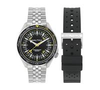 Orologio Uomo + Cinturino NAUTICA VINTAGE NAPNVF303 Acciaio Nero Silicone