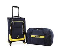 Nautica Pathfinder - Set di 2 valigie Softside (bagaglio a mano + borsone), Navy/Giallo, 13.75 x 7 x 2E+1 inches, Pathfinder - Set di valigie Softside, 2 pezzi