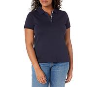 Nautica Polo 100% Cotone Traspirante a Maniche Corte a 3 Bottoni, Navy, XL Donna