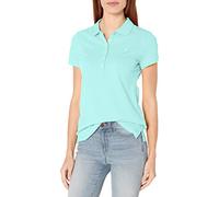 Nautica Polo da Donna in Cotone a Maniche Corte con 5 Bottoni, Blu Aruba., L