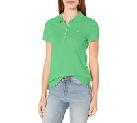 Nautica Polo da Donna in Cotone a Maniche Corte con 5 Bottoni, Foglia Verde., M