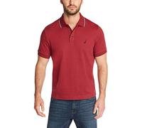 Nautica Polo da Uomo a Maniche Corte a Doppia Punta con Colletto, Borgogna, L