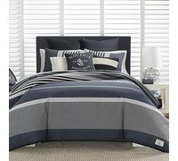 Nautica Rendon - Set copripiumino per letto matrimoniale, colore: antracite