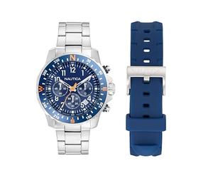 Nautica Riding Sail NAPRSS606 - Orologio da uomo in acciaio inossidabile, cinturino in silicone blu