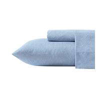Nautica - Set completo di lenzuola, lenzuolo con angoli profondi e federa, stile casual per la casa (spina di pesce blu costiero, pieno)