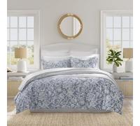 Nautica - Set copripiumino king size, reversibile, in cotone, con federe abbinate, elegante decorazione floreale per la casa (blu tortola, king size)