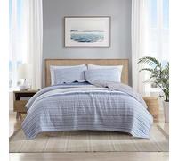 Nautica - Set copripiumino matrimoniale, biancheria da letto reversibile in cotone con federa abbinata, decorazione per la casa di ispirazione mediterranea per tutte le stagioni (blu fiera,