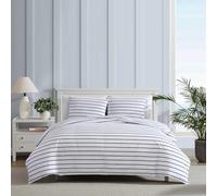 Nautica - Set copripiumino per letto matrimoniale/matrimoniale, in cotone super morbido, con federe abbinate, decorazione per la casa casual, certificato Oeko-Tex (Brenton Stripe Navy, Full/Queen)