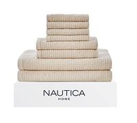 Nautica - Set di 8 asciugamani da bagno, altamente assorbenti e ad asciugatura rapida, eleganti decorazioni per il bagno e elementi essenziali per la camera da letto (beige Oasis, 8 pezzi)
