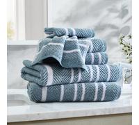 Nautica - Set di asciugamani, lussuosamente morbidi e assorbenti, 100% filato di cotone, certificato Oeko-Tex (Cruise Along Blue, 6 pezzi)