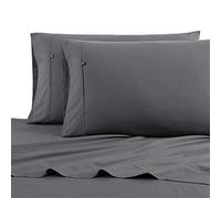 Nautica - Set di lenzuola doppie, percalle di cotone, fresco e fresco, leggero e traspirante (grigio balena, matrimoniale)