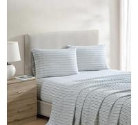 Nautica - Set di lenzuola per letto king size, in percalle di cotone leggero, con federe abbinate, fresco e fresco, certificato Oeko-Tex (verde a righe Coleridge)