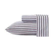 Nautica - Set di lenzuola per letto matrimoniale, lenzuolo con angoli profondi e federa, stile casual per la casa (Aevery Stripe blu navy, regina)