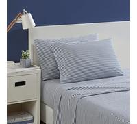 Nautica - Set di lenzuola per letto singolo, in percalle di cotone, fresco e fresco, leggero e traspirante (Harmead Navy, Twin XL)