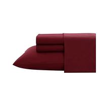Nautica - Set di lenzuola Twin XL, set di biancheria da letto in percalle di cotone, croccante e fresco, leggero e traspirante (rosso scuro solido, Twin XL)