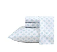 Nautica - Sheet Set, Breathable & Cooling Microfiber Bedding with Matching Pillowcases, Deep Pocket, Fully Elasticized (Coastal Coral Ocean Breeze Blue, Full)