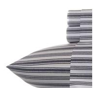 Nautica Sheet Set di Biancheria da Letto in Percalle di Cotone, Stile Casual, 100%, Coleridge Stripe Antracite, Coppia