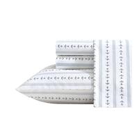 Nautica - Sheets, Cotton Percal Bedding Set con abbinamento Pillowcases, Crisp & Cool, Deep Pocket (Anchor Lines Blue, King)