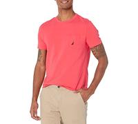 Nautica Solid Crew Neck Short Sleeve Pocket T-Shirt, Melon Berry, L Uomo