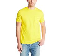 Nautica Solid Crew Neck Short Sleeve Pocket T-Shirt, scorza, L Uomo