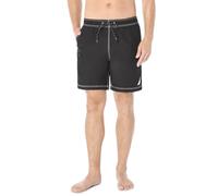 Nautica Solido Quick Dry Classic Logo Costume da Bagno Pantaloncino, Nero, L Uomo