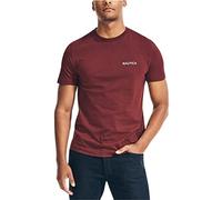 Nautica T-Shirt Girocollo a Maniche Corte Tinta Unita, Borgogna Reale, S