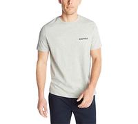 Nautica T-Shirt Girocollo da Uomo a Maniche Corte, Grigio Melange, S