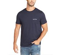 Nautica T-Shirt Girocollo da Uomo a Maniche Corte Tinta Unita, Blu Navy Tinta Unita., L
