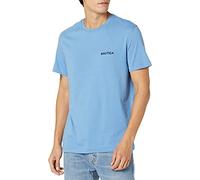 Nautica T-Shirt Girocollo da Uomo a Maniche Corte Tinta Unita, Rivieria Blue Solid, L