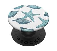 Nautica Vintage SeaShell Starfish Ocean Beach Art PopSockets PopGrip Adesivo